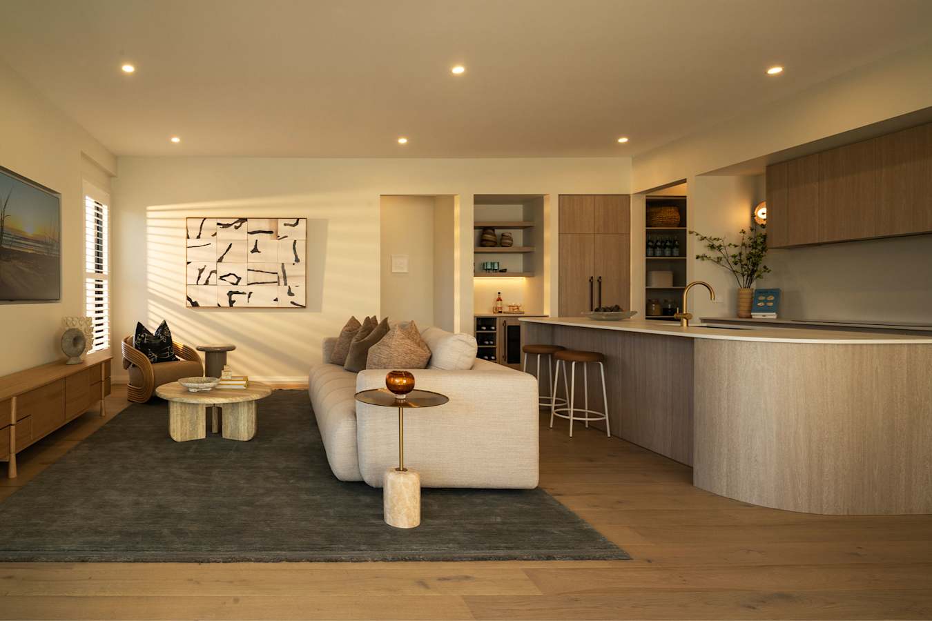 Horizon 32 House design Living Kitchen in Coastal style