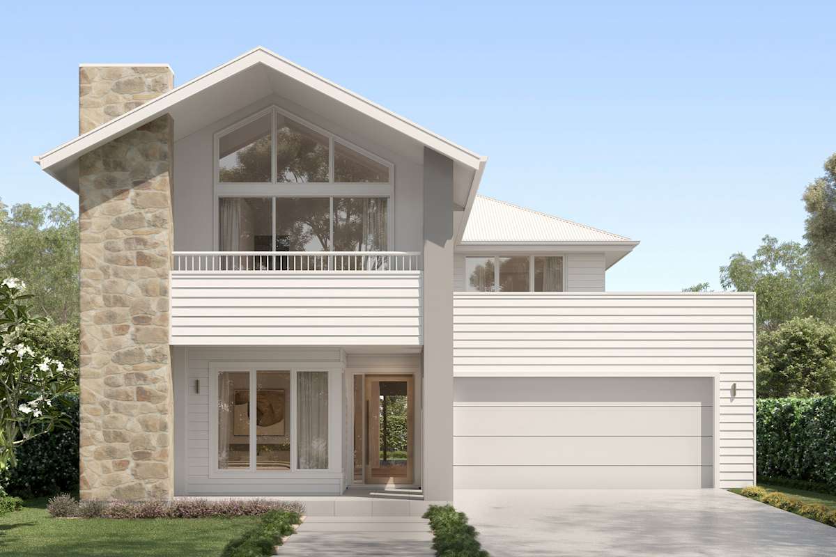 Brampton 44 House Design with Kingscliff Coastal with Balcony facade