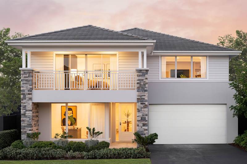 Enigma 46 house design with coastal hamptons facade
