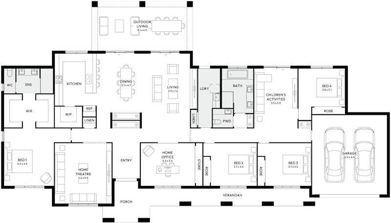 Roxbury 41 Acreage House Floor Plan