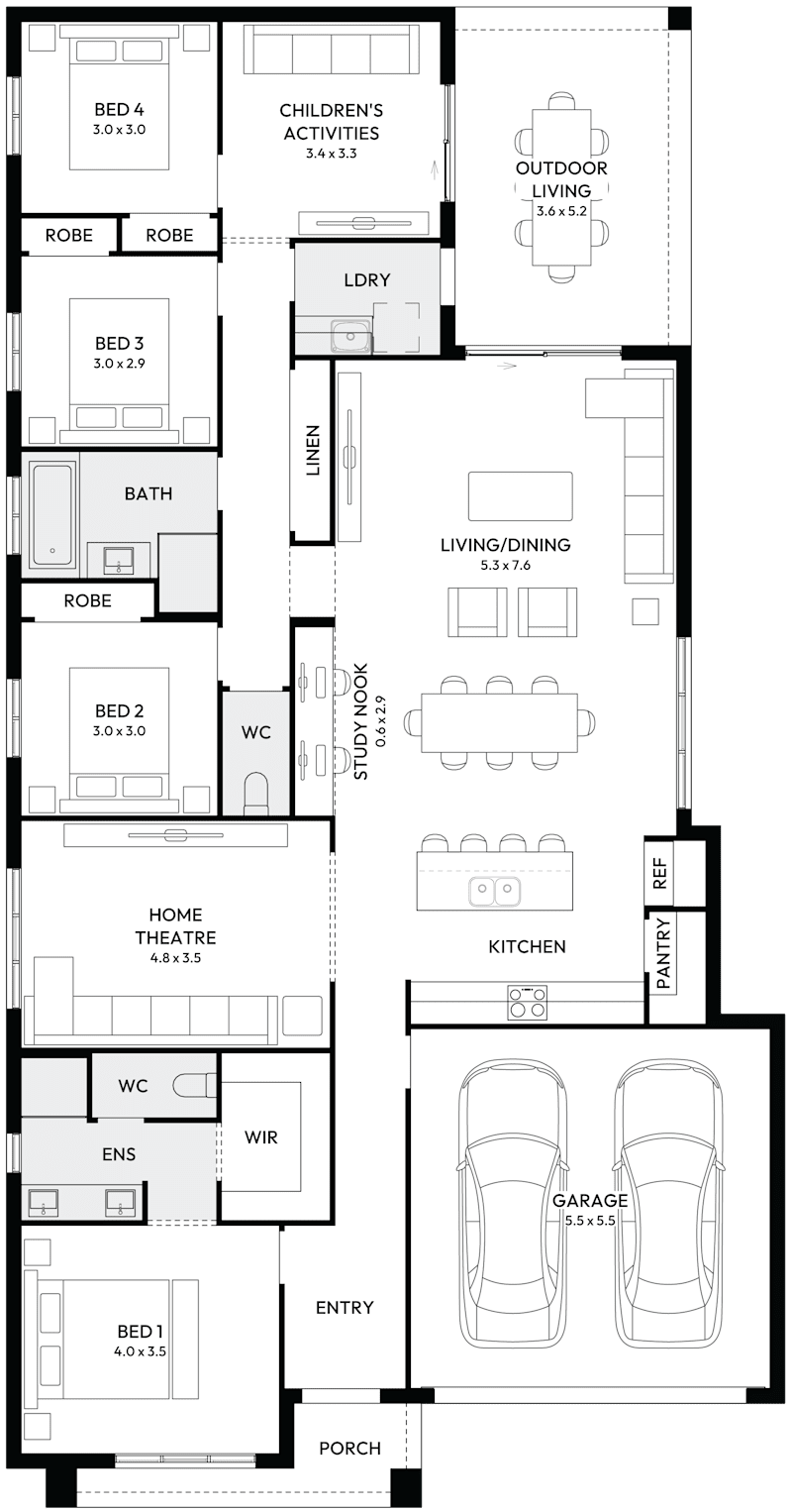 Conga 27 Single Storey House Floor Plan