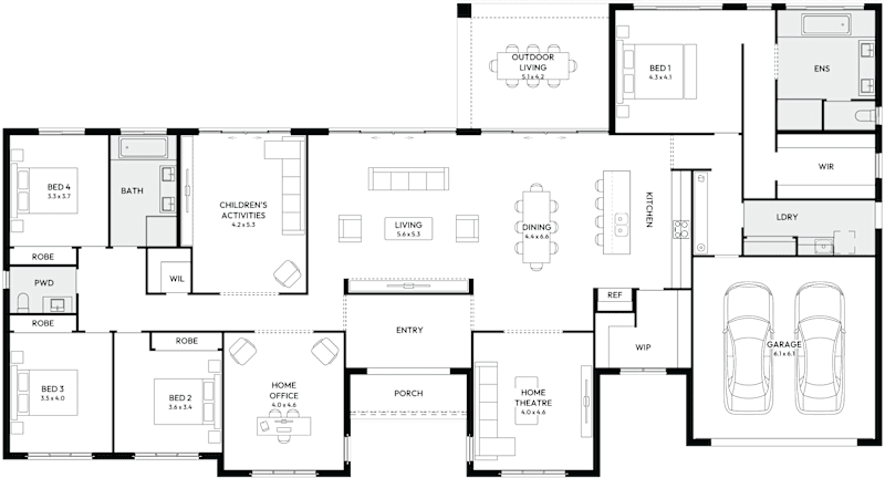 Locksley 41 Acreage House Floor Plan