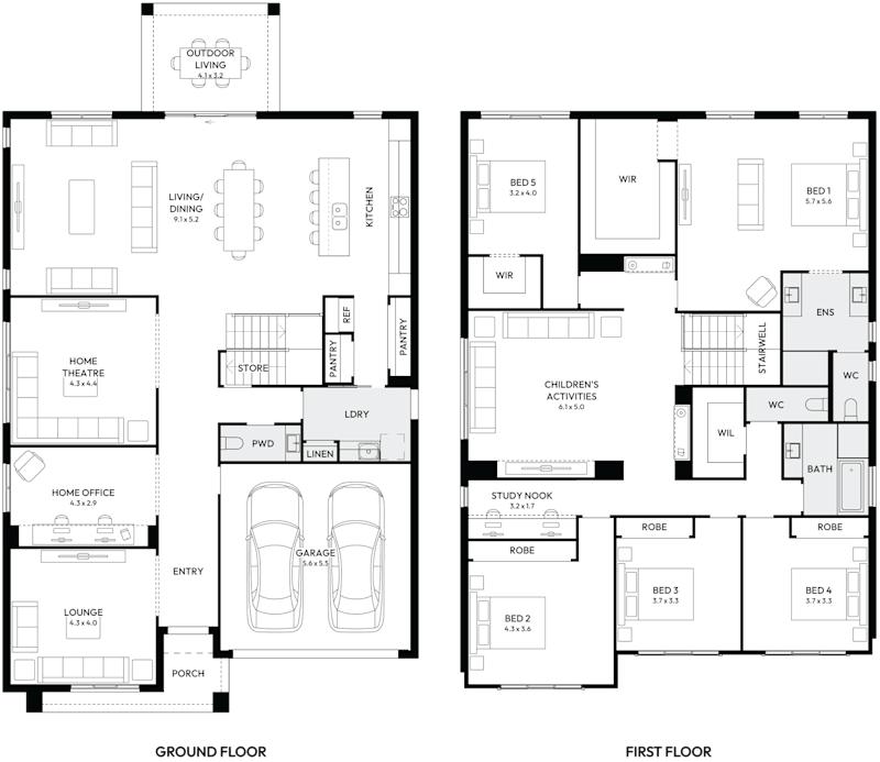 Charisma 46 Double Storey House Floor Plan