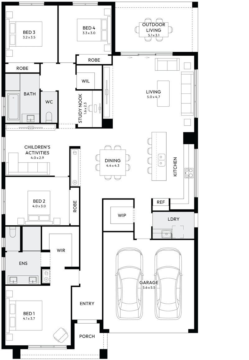 Rhapsody 28 Single Storey House Floor Plan