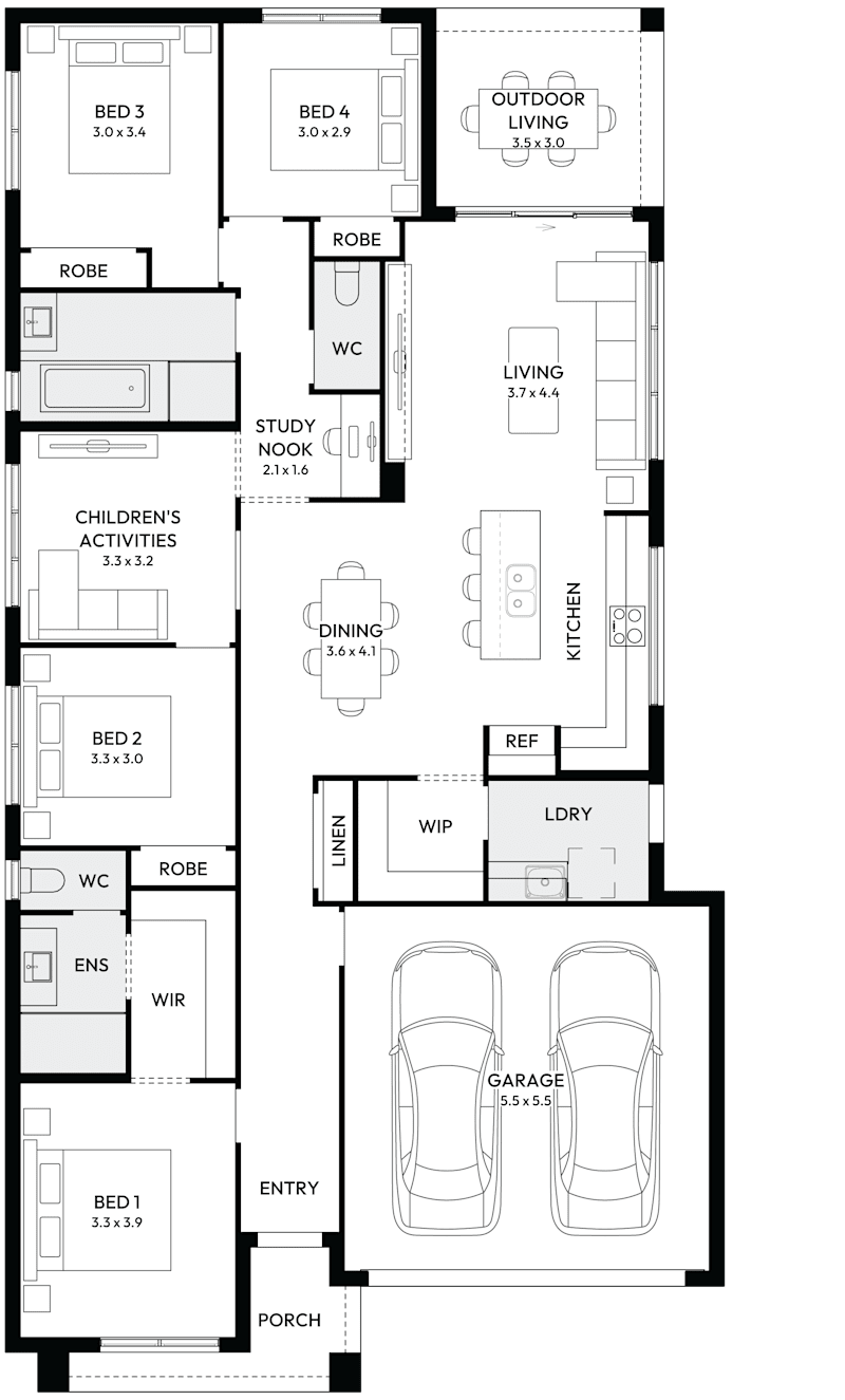 Rhapsody 22 Single Storey House Floor Plan