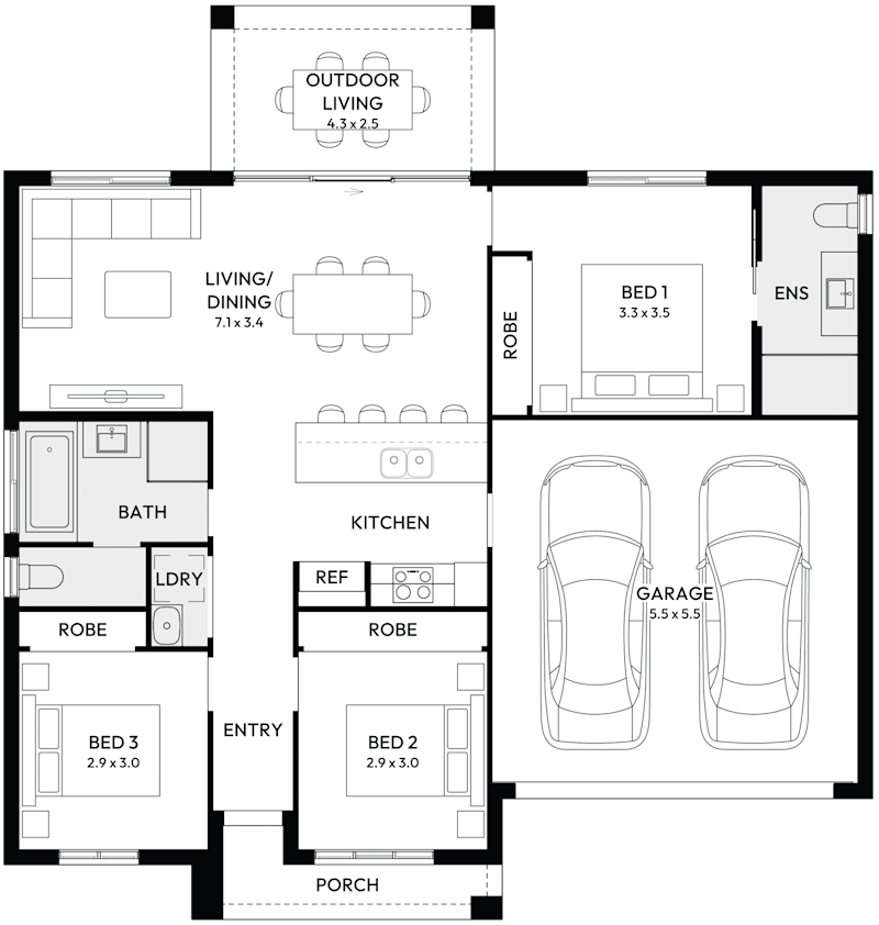 Vienna 16 Single Storey House Floor Plan