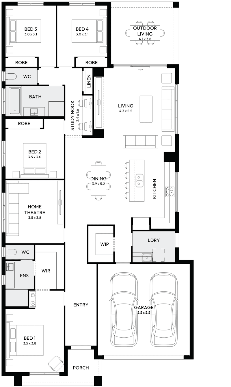 Rhapsody 26 Single Storey House Floor Plan