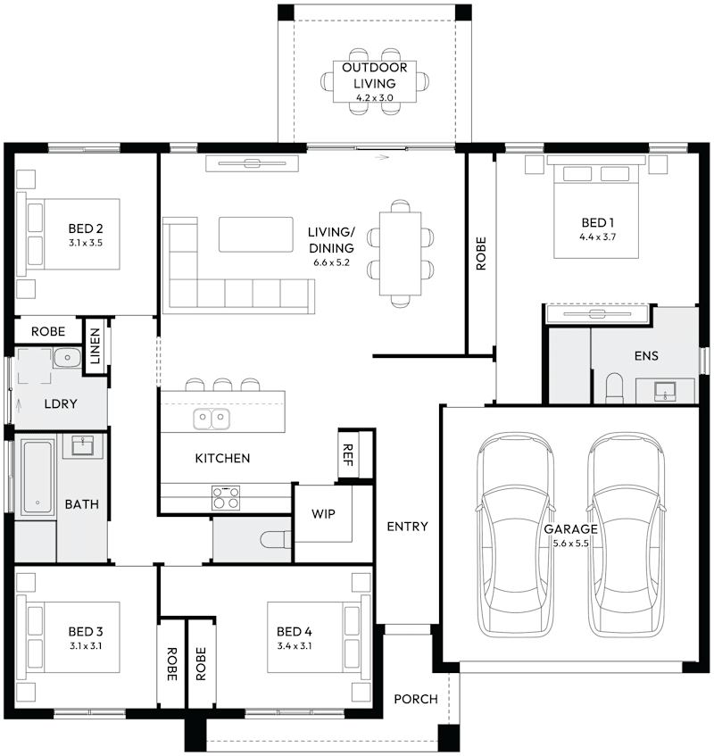 Prague 21 Single Storey House Floor Plan