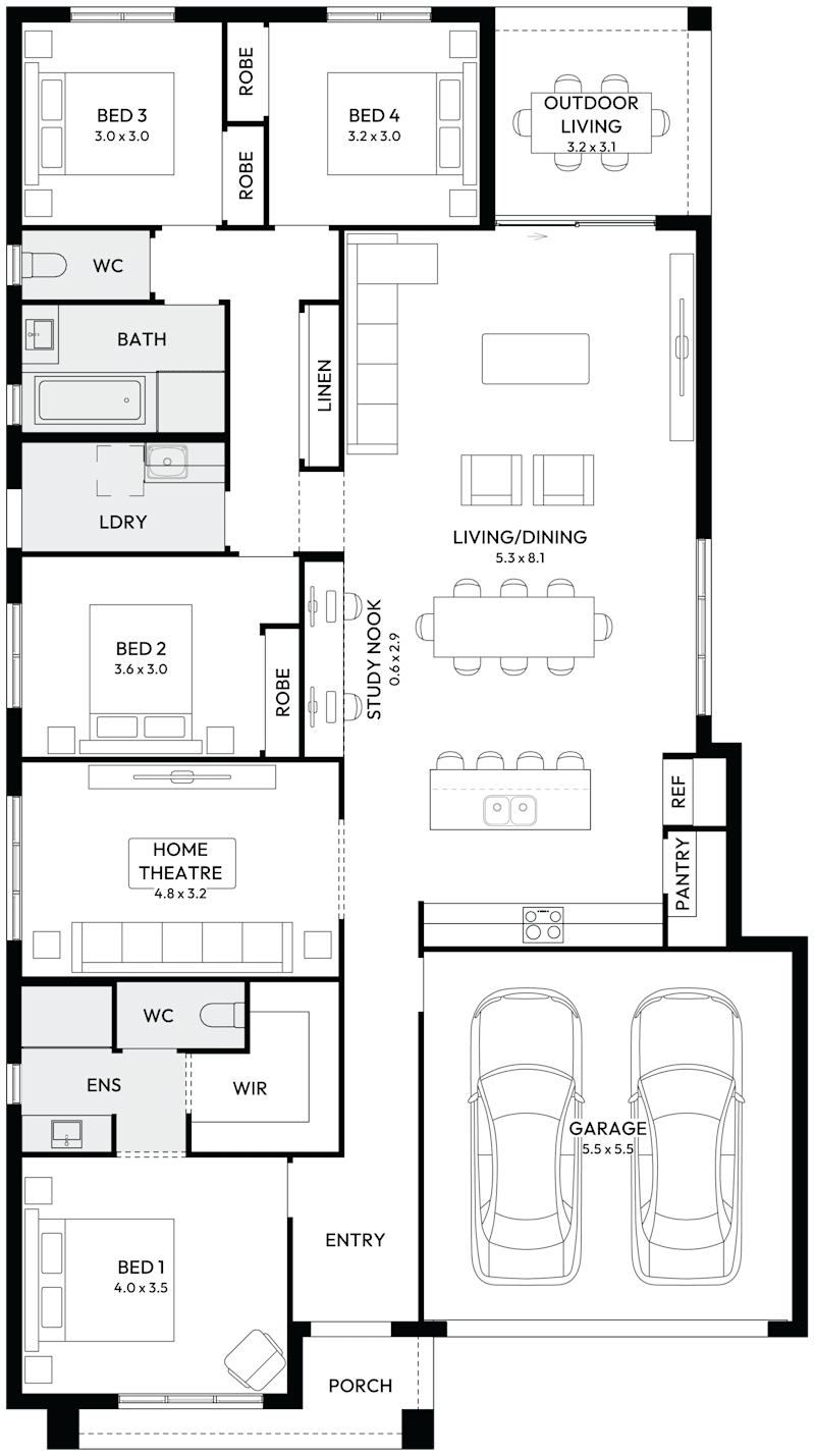 Conga 25 Single Storey House Floor Plan