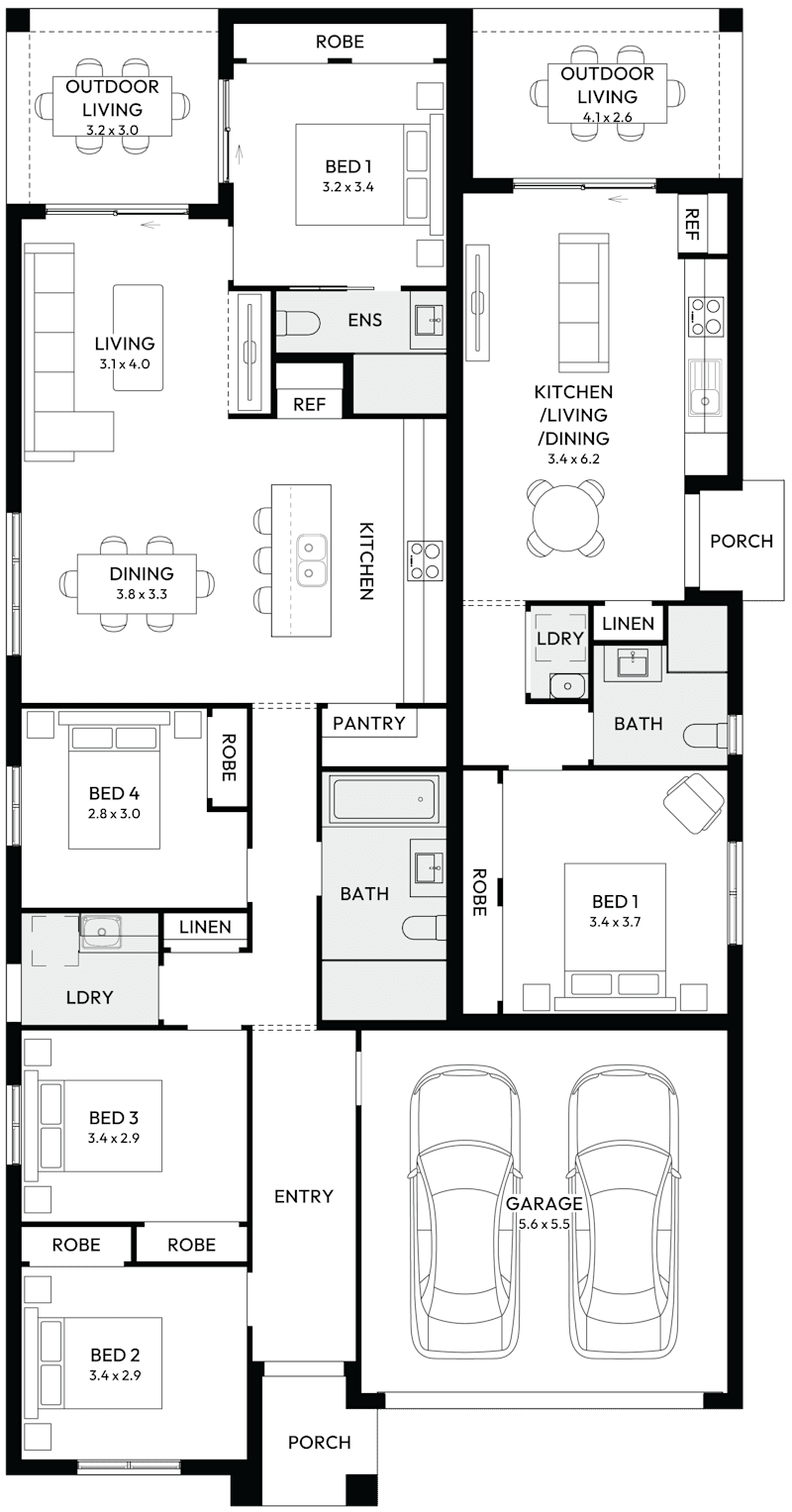 Sussex 26 Dual Living House Floor Plan