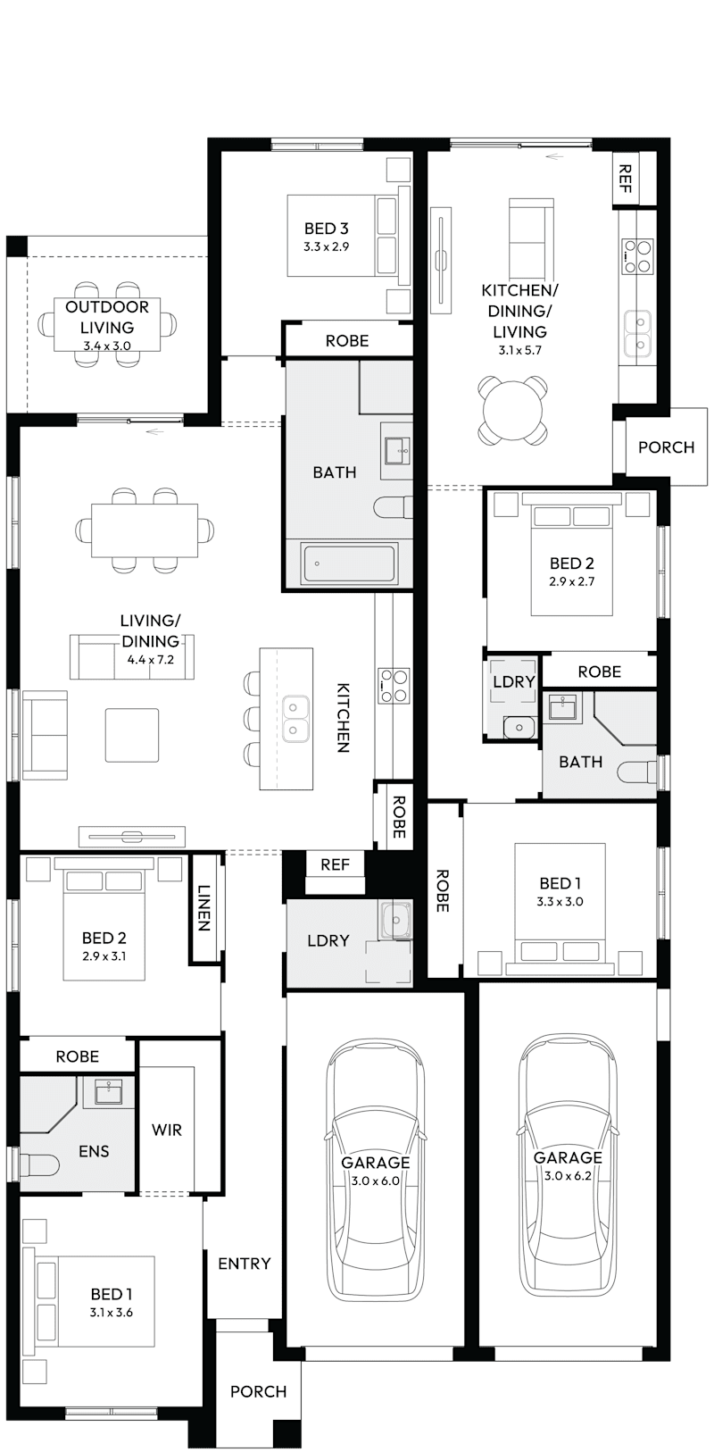 Oxford 25 Dual Living House Floor Plan