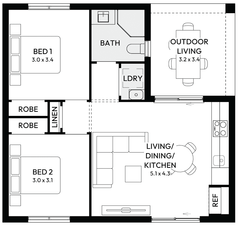 Waratah Granny Flat House Floor Plan