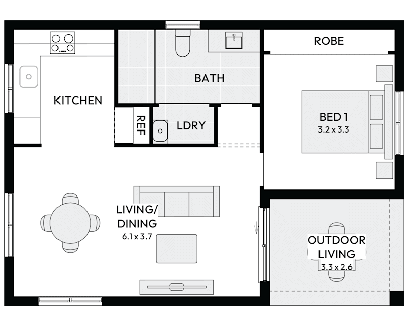 Lily Granny Flat House Floor Plan