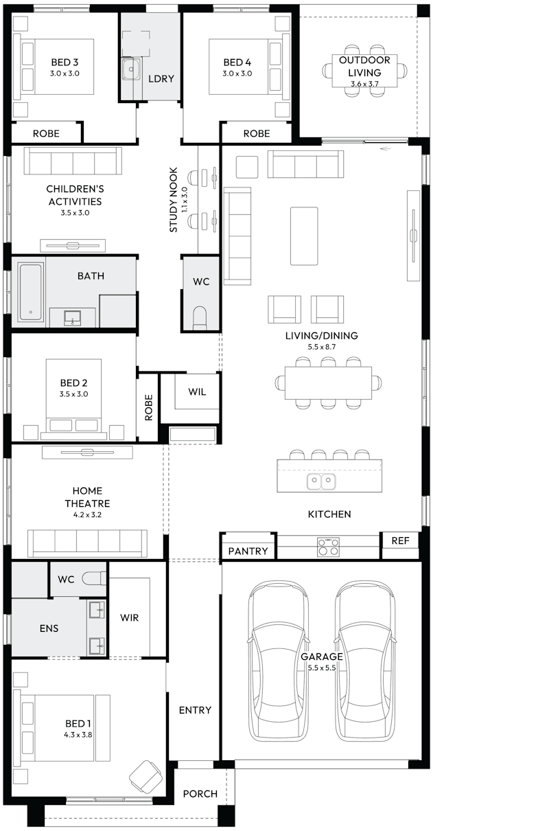 Conga 28 Single Storey House Floor Plan