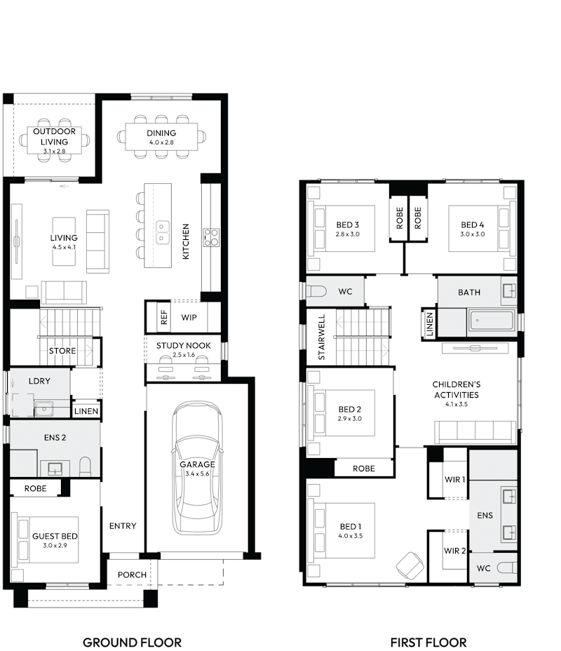 Lido 25 Double Storey House Floor Plan