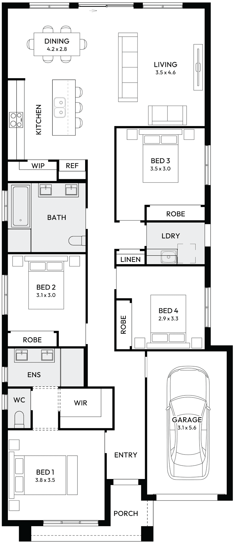 Alpha 18 Single Storey House Floor Plan