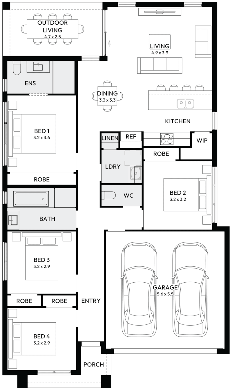 Radiate 19 Single Storey House Floor Plan