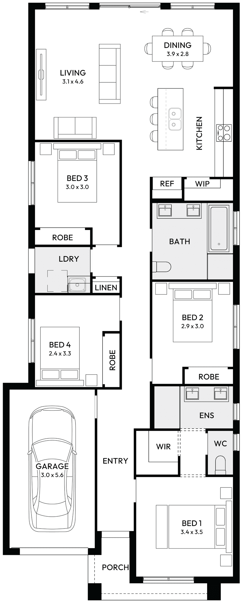Alpha 17 Single Storey House Floor Plan