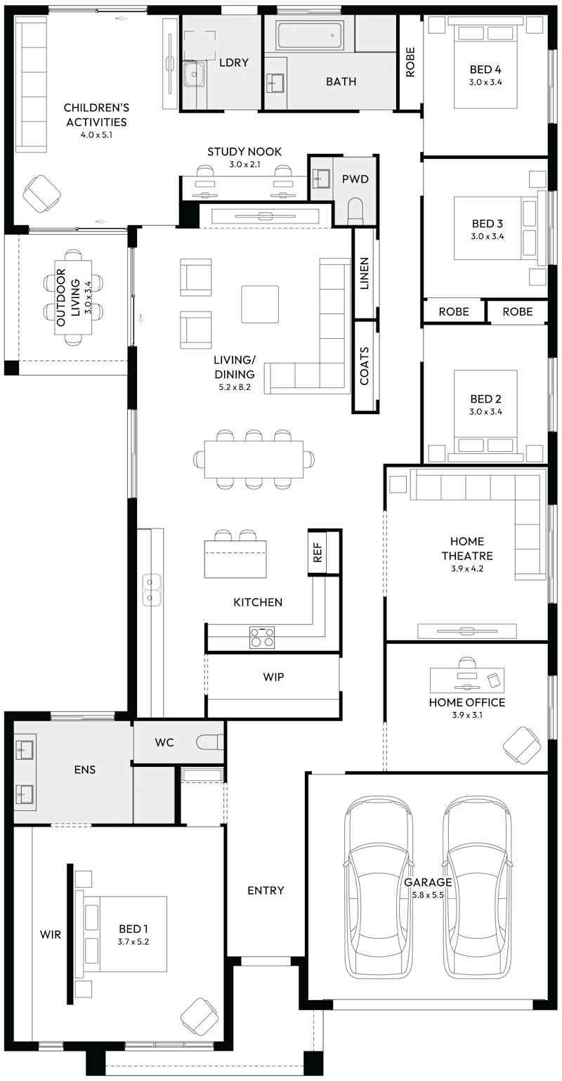 Carrington Promenade 34 Single Storey House Floor Plan