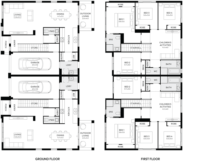 Atlanta Duplex House Floor Plan