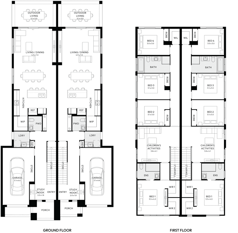 Chicago Duplex House Floor Plan