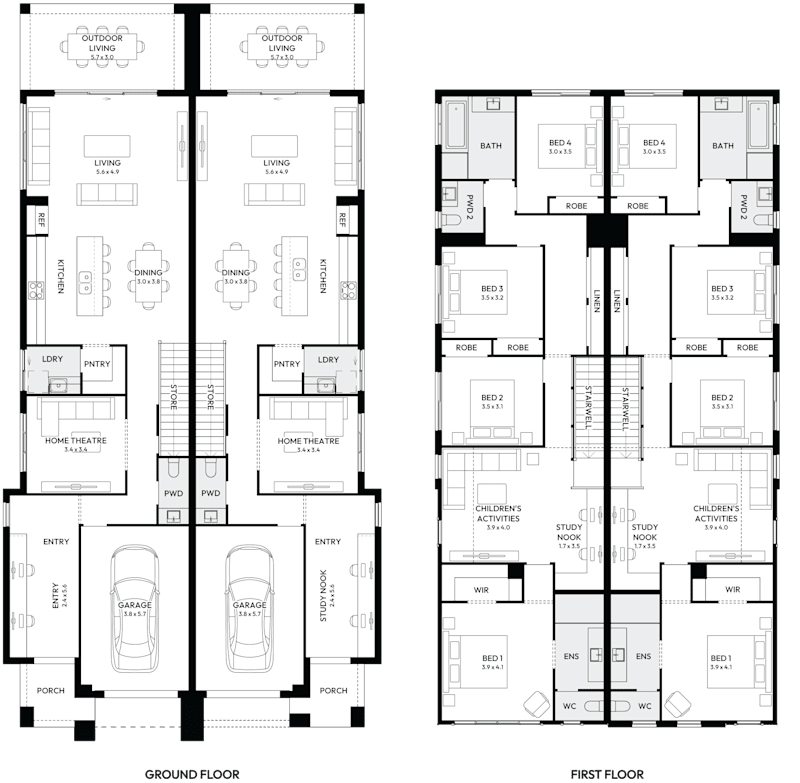 Glebe Duplex House Floor Plan