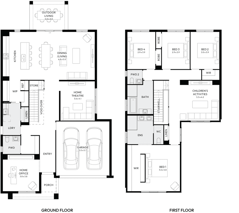 Charisma 37 Double Storey House Floor Plan