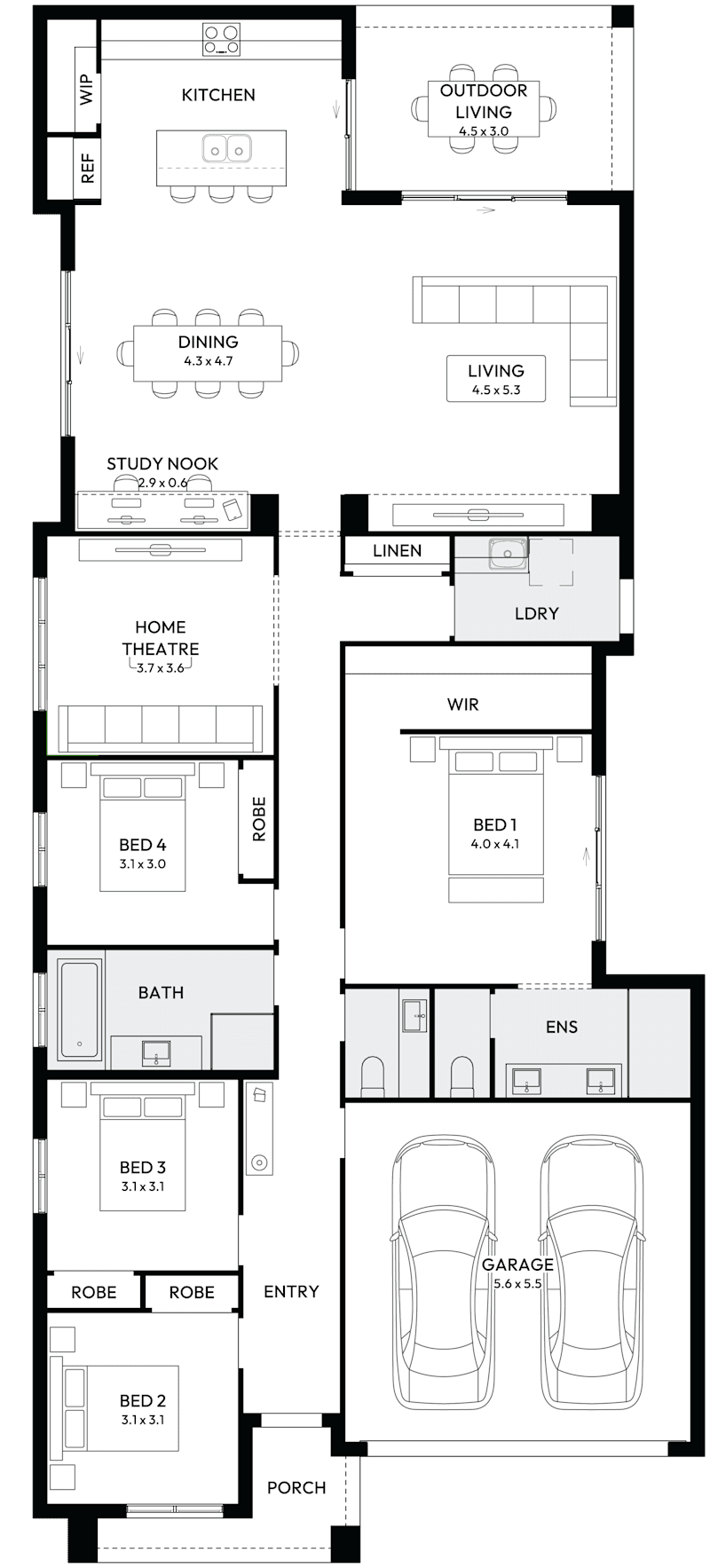 Adina 26 Single Storey House Floor Plan