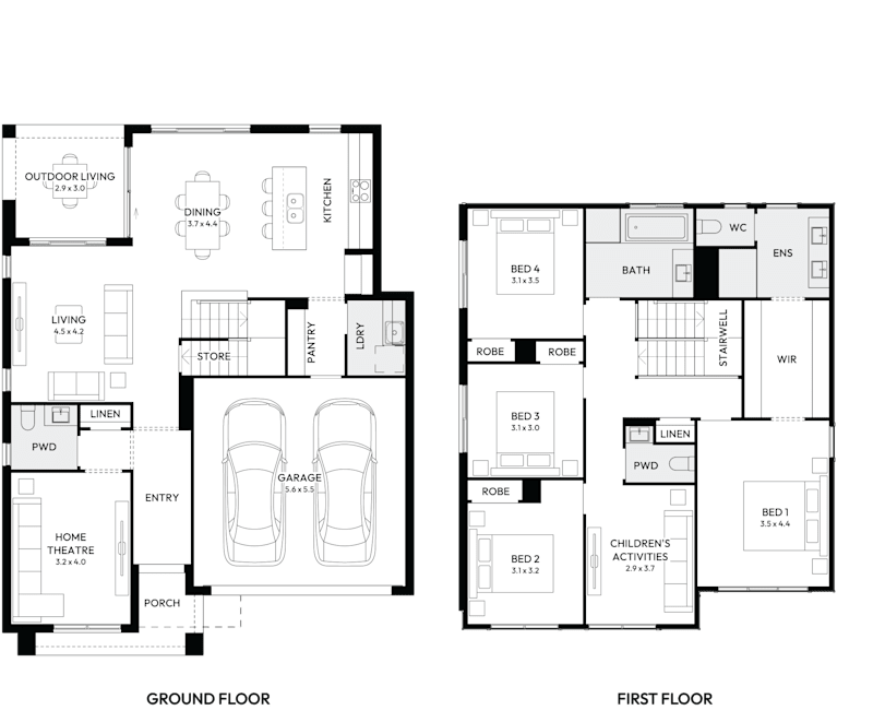 Clovelly 27 Double Storey House Floor Plan