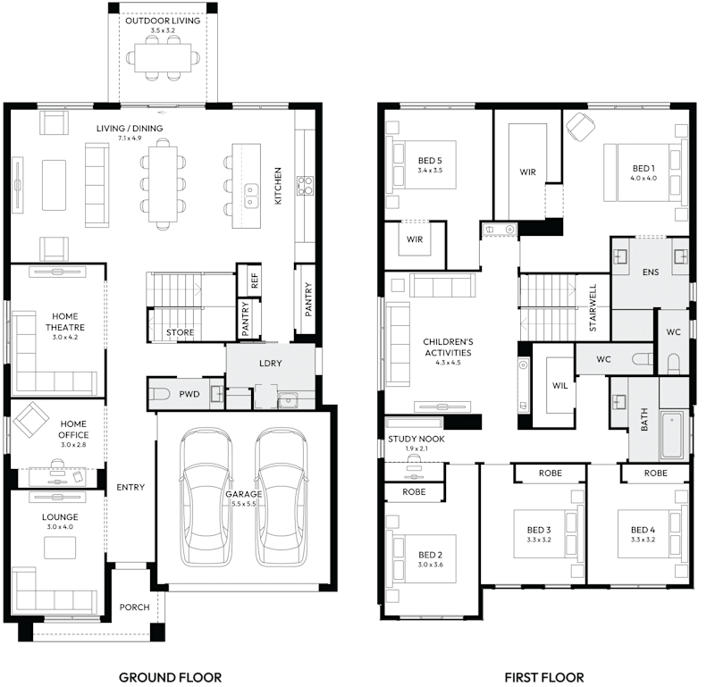Charisma 37 Double Storey House Floor Plan
