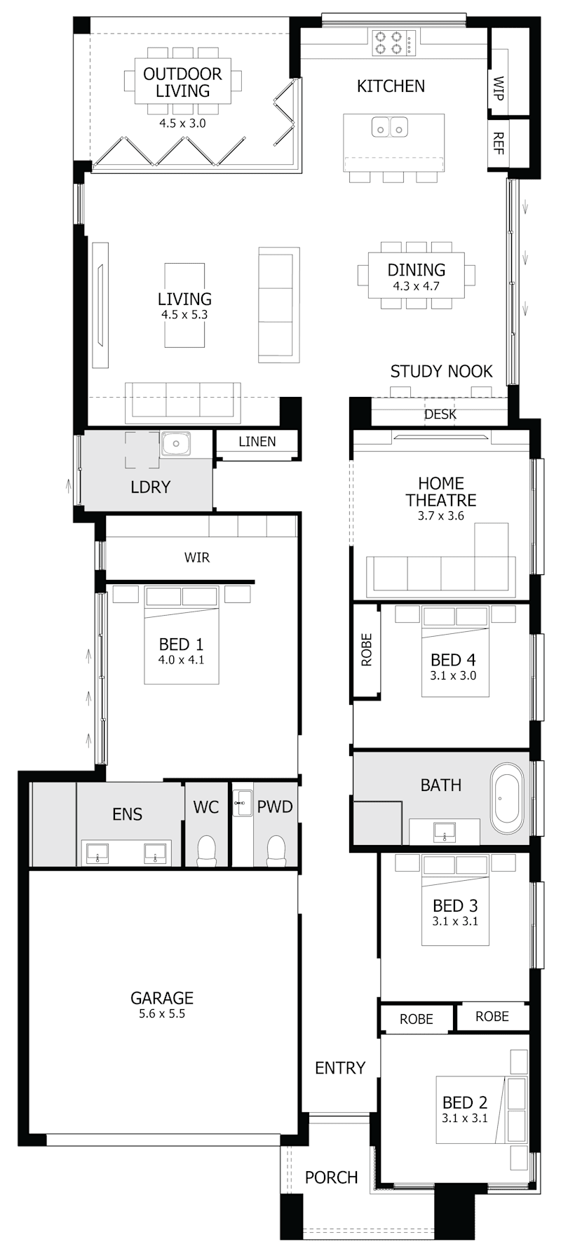 Adina 26 Single Storey Display Home HomeWorld Warnervale