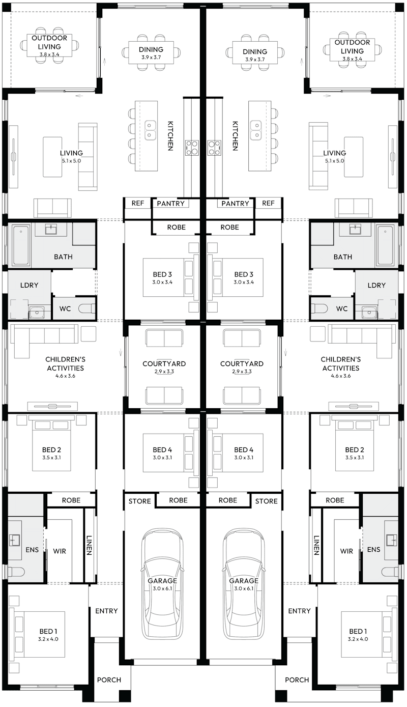 Seattle Duplex House Floor Plan