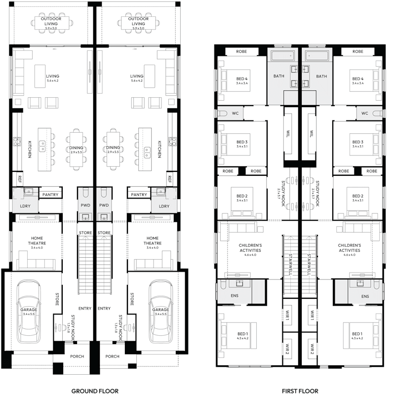 Philadelphia Duplex House Floor Plan