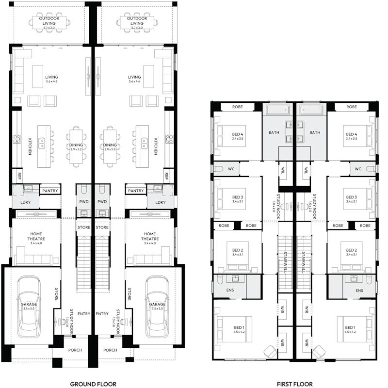 Orlando Duplex House Floor Plan