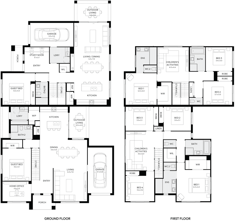 Oakland Duplex House Floor Plan