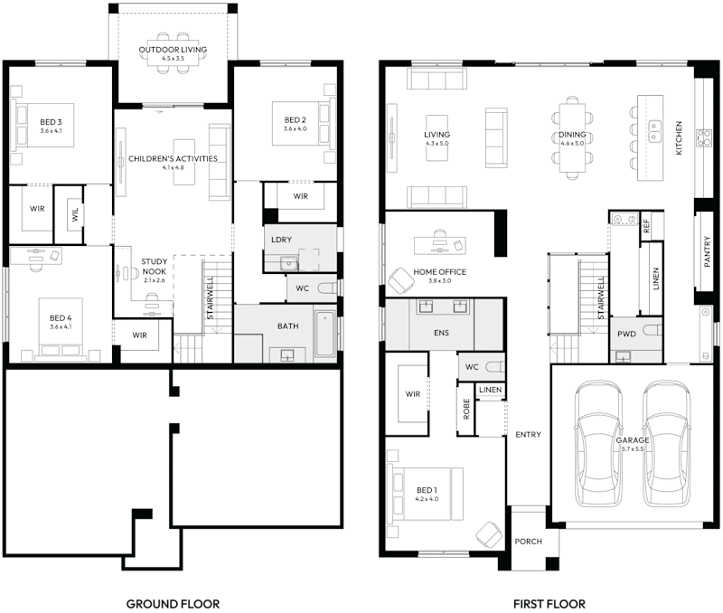 Ainslie 37 Split Level House Floor Plan