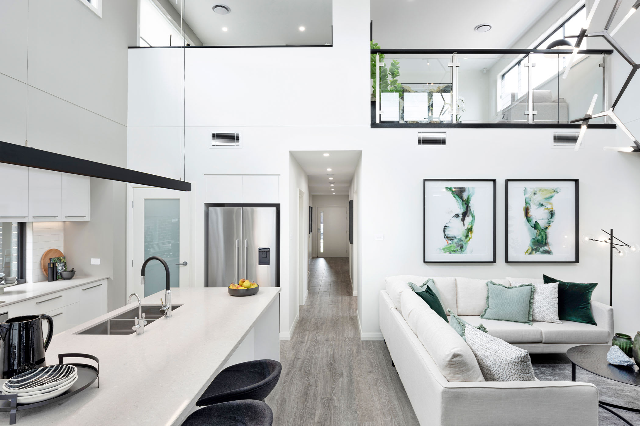 Macquarie two house design kitchen living