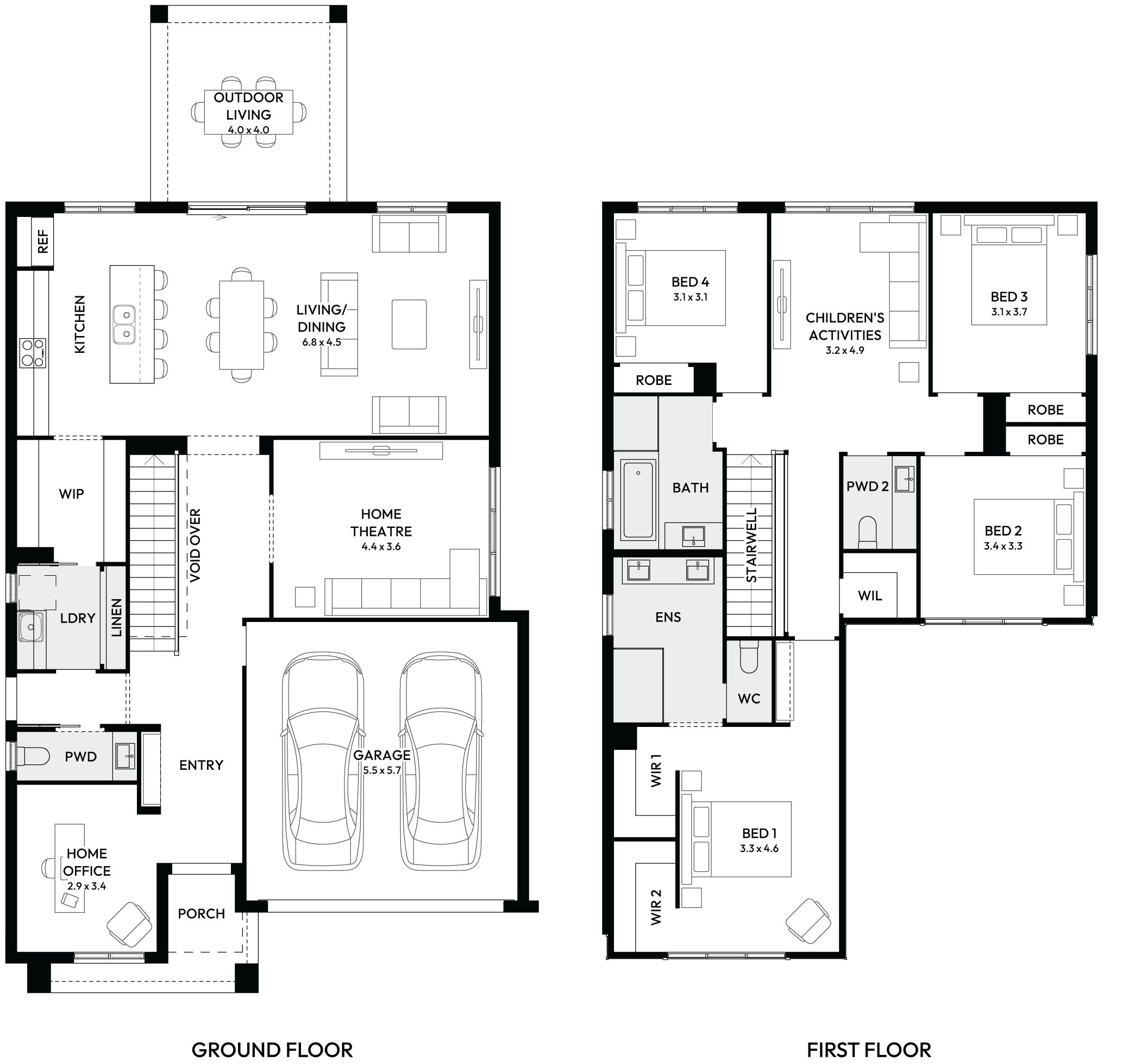 Enigma 31 Double Storey House Floor Plan with 4 Bedrooms