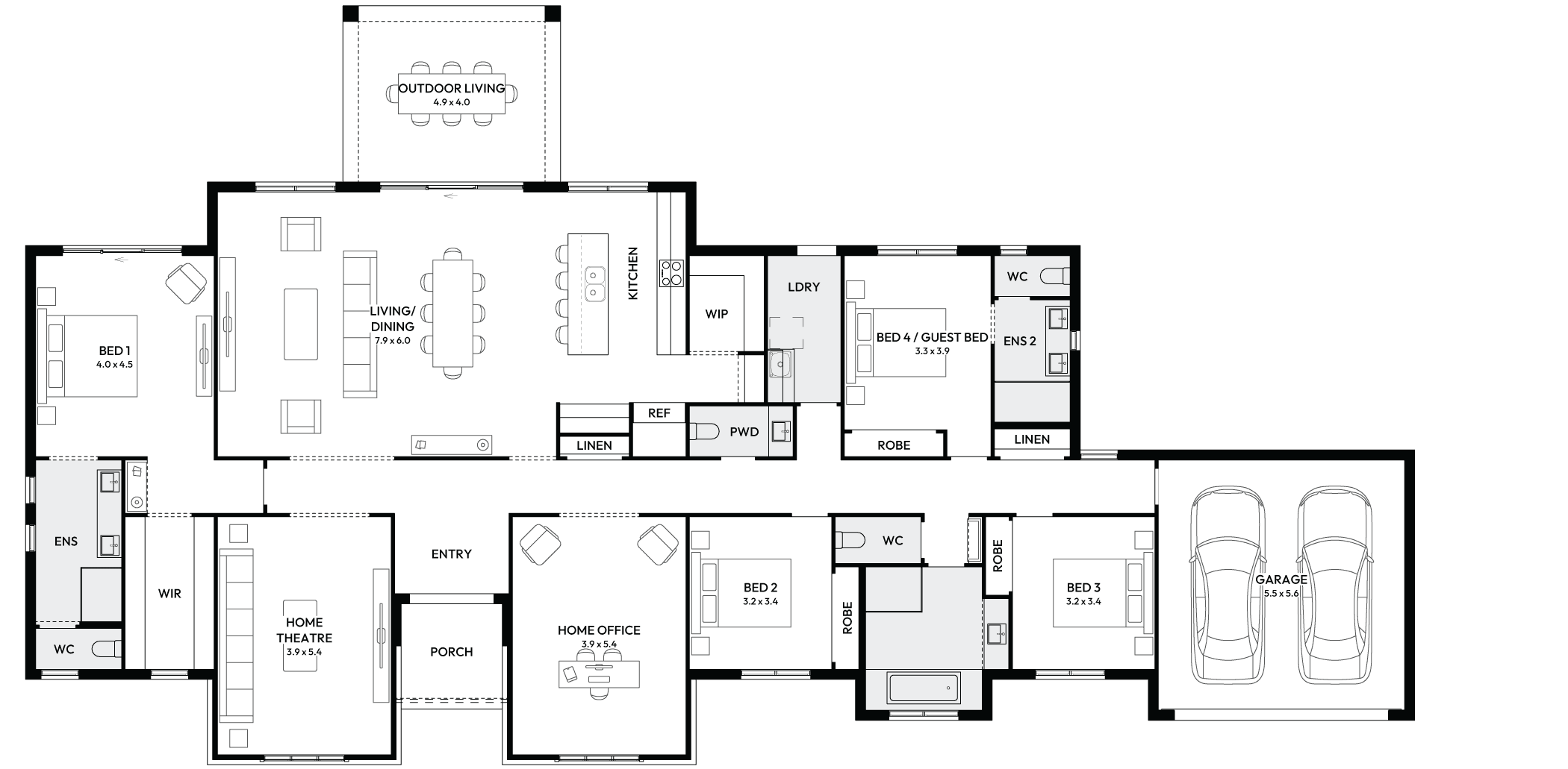 Barrington 35 Acreage House Floor Plan