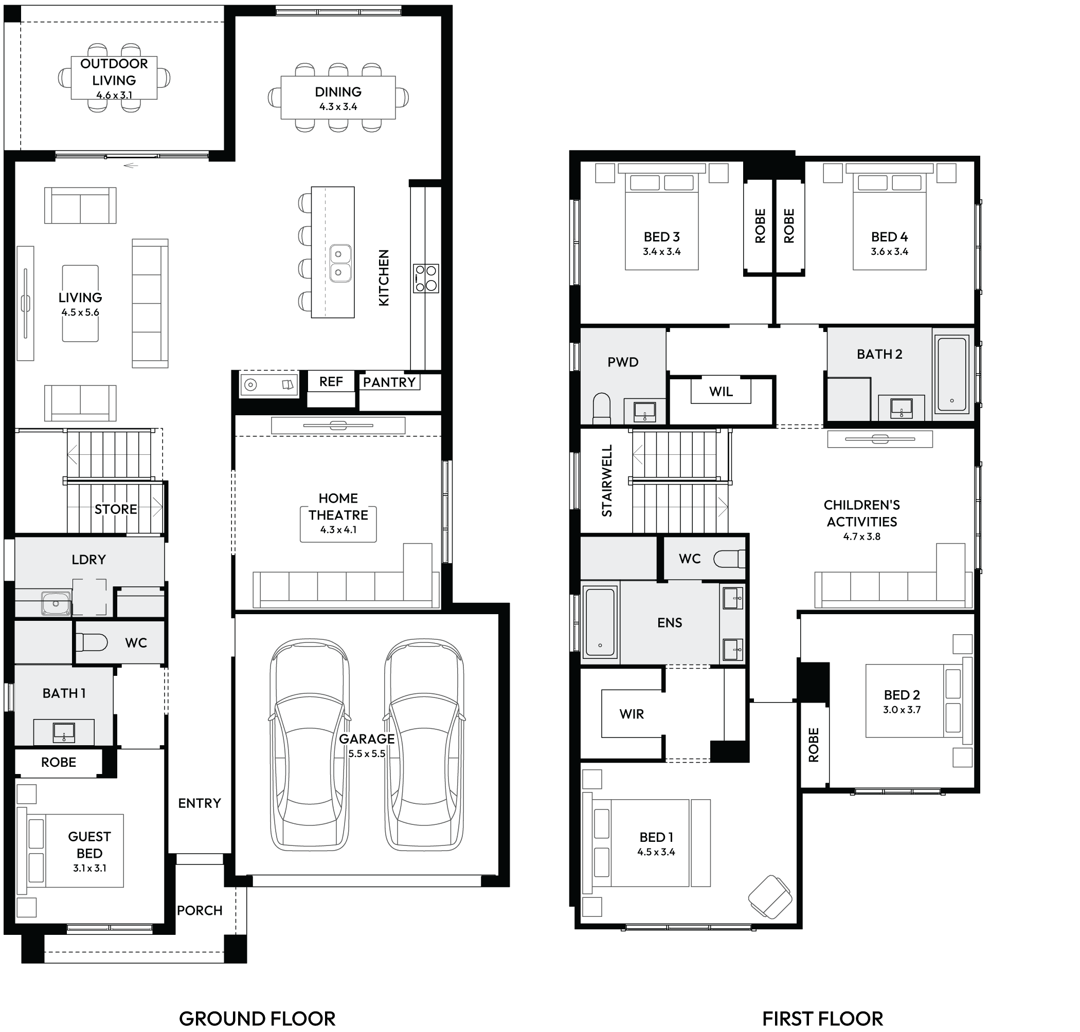 Lido 34 Double Storey House Floor Plan Lido 34 Double Storey House Floor Plan