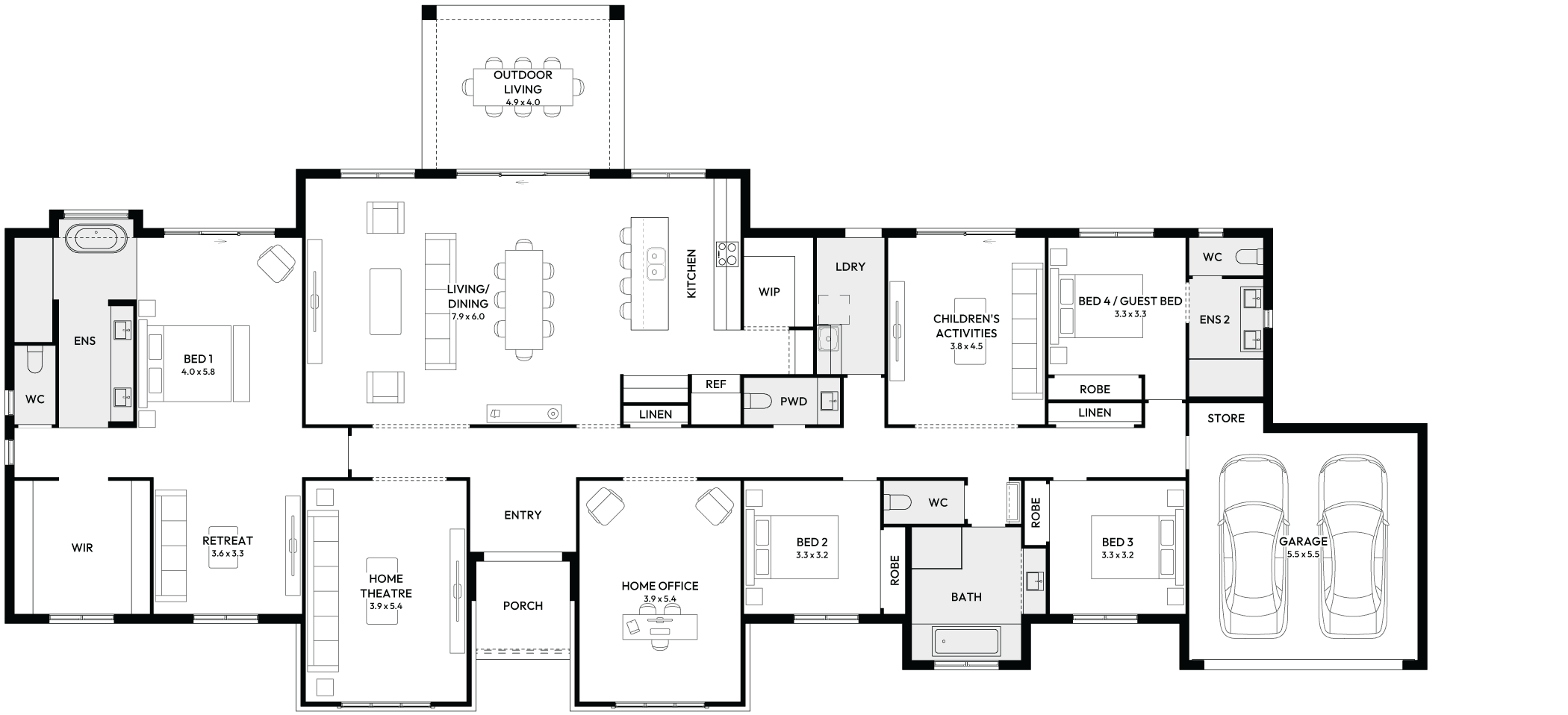 Barrington 41 Acreage House Floor Plan