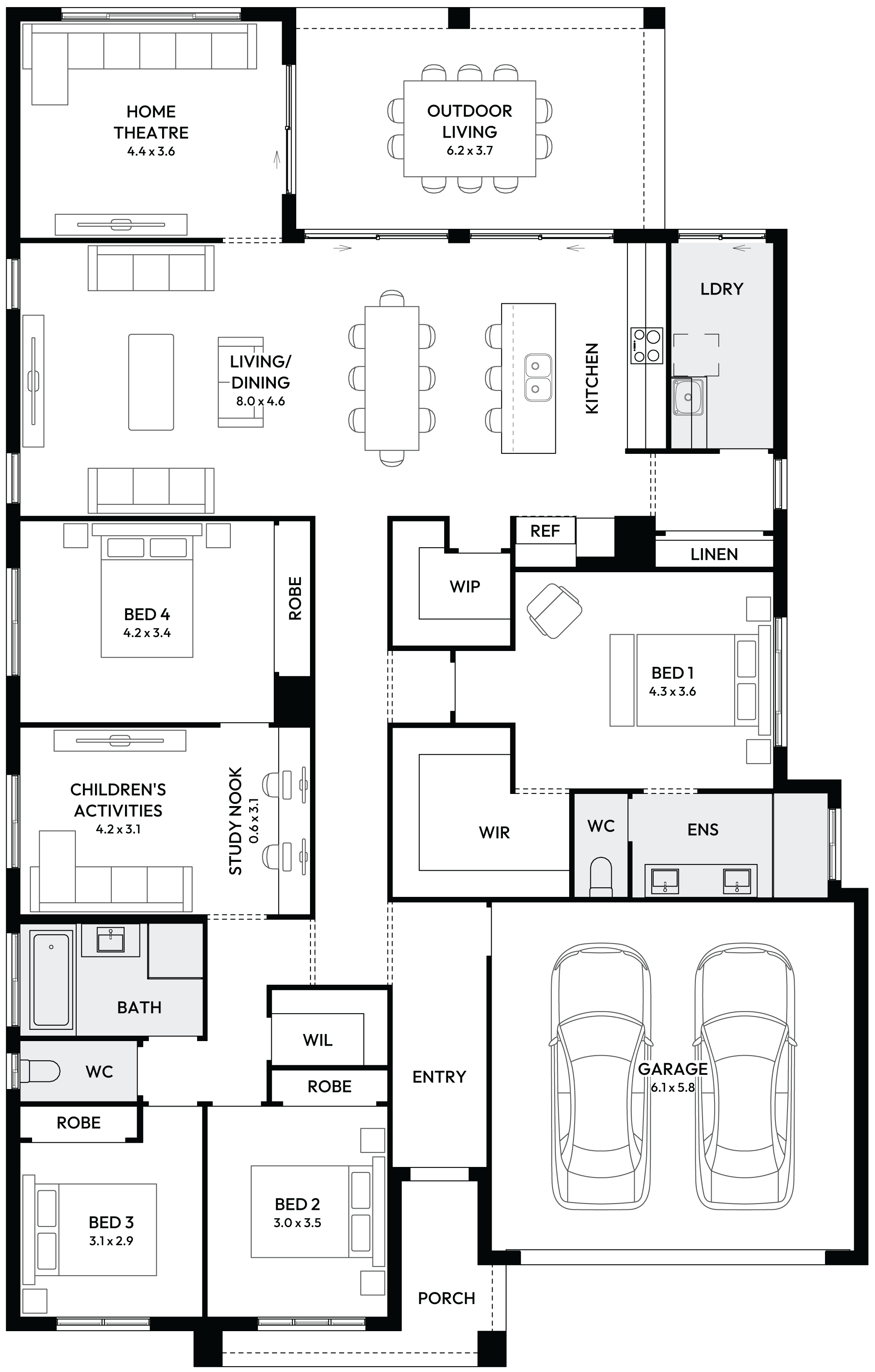 Atrium 31 Single Storey House Floor Plan