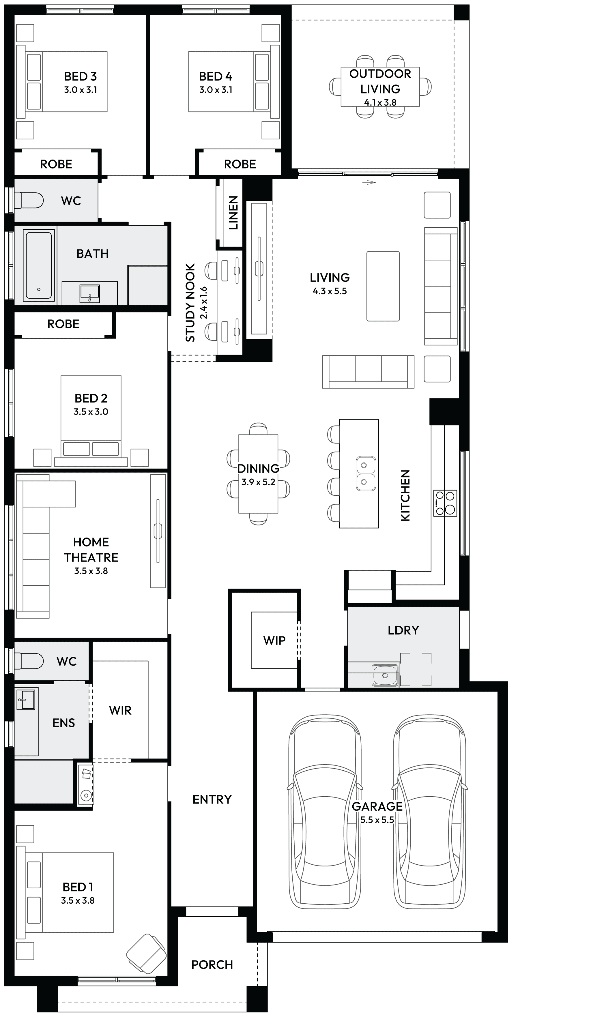 Rhapsody 26 Single Storey House Floor Plan