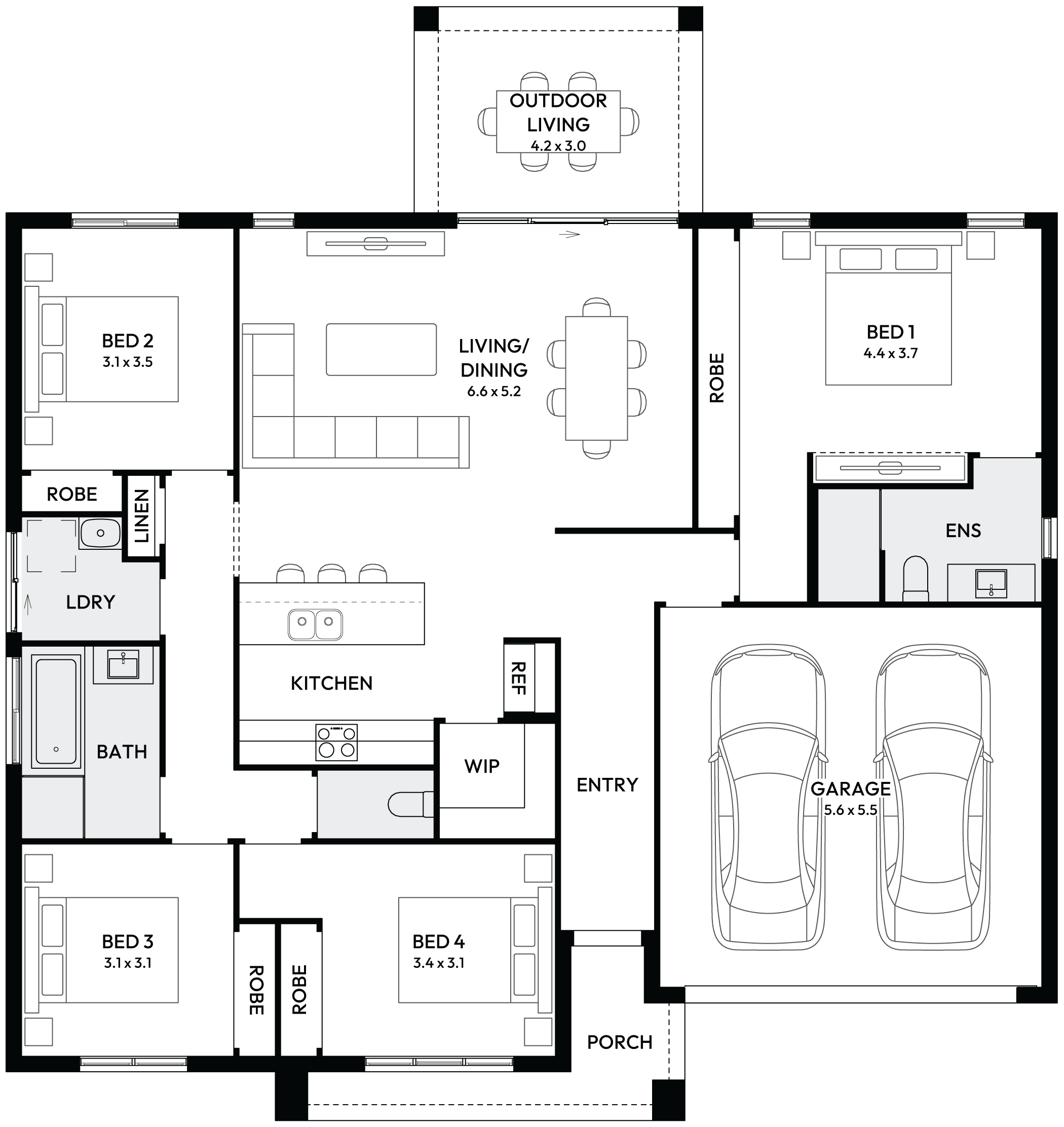 Prague 21 Single Storey House Floor Plan