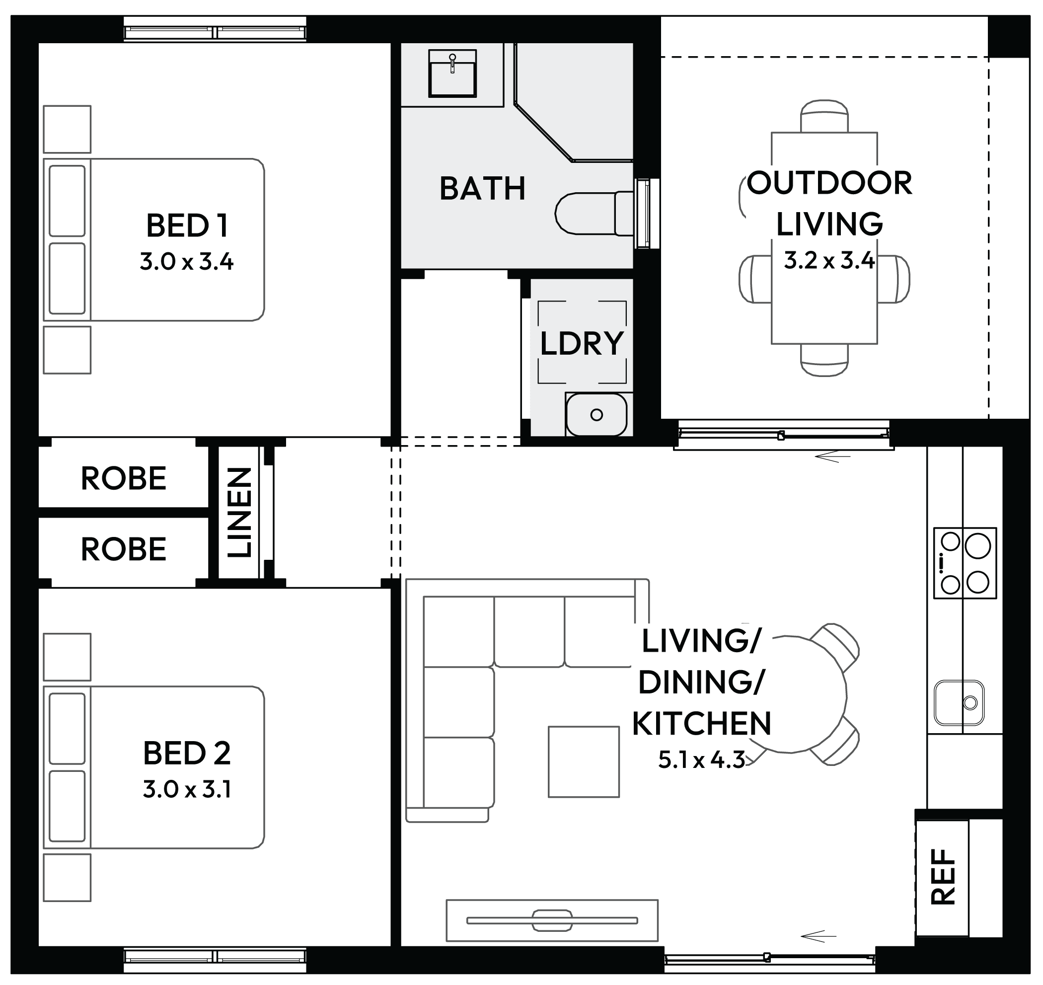 Waratah Granny Flat House Floor Plan