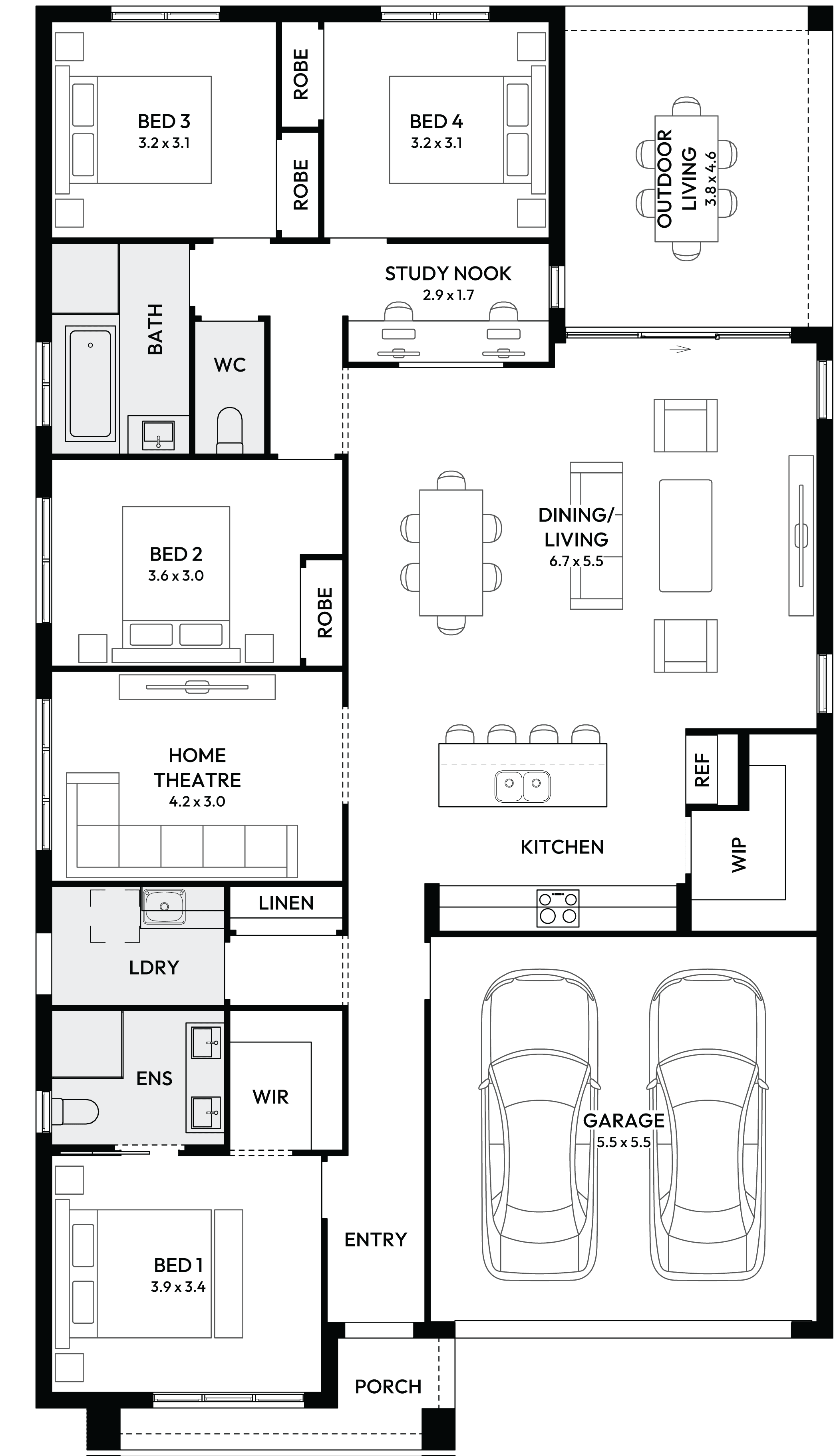 Essence 24 Single Storey House Floor Plan