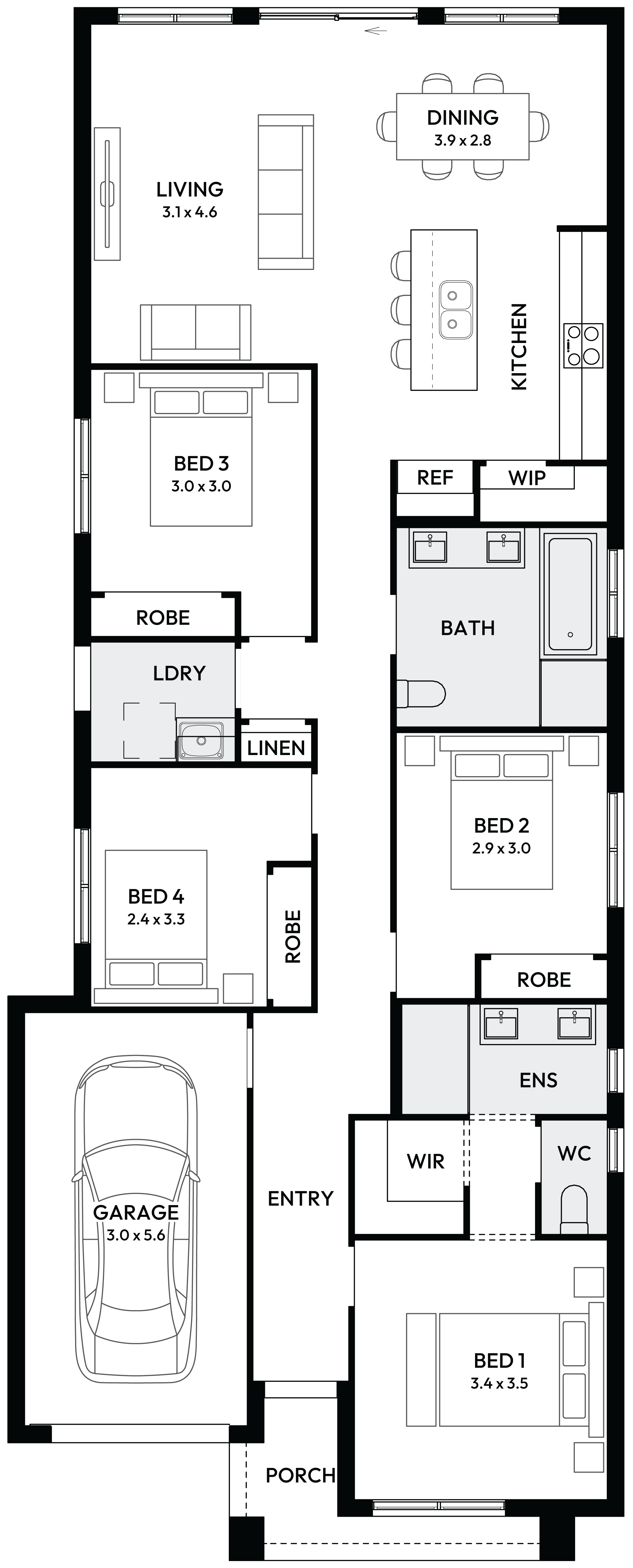 Alpha 17 Single Storey House Floor Plan