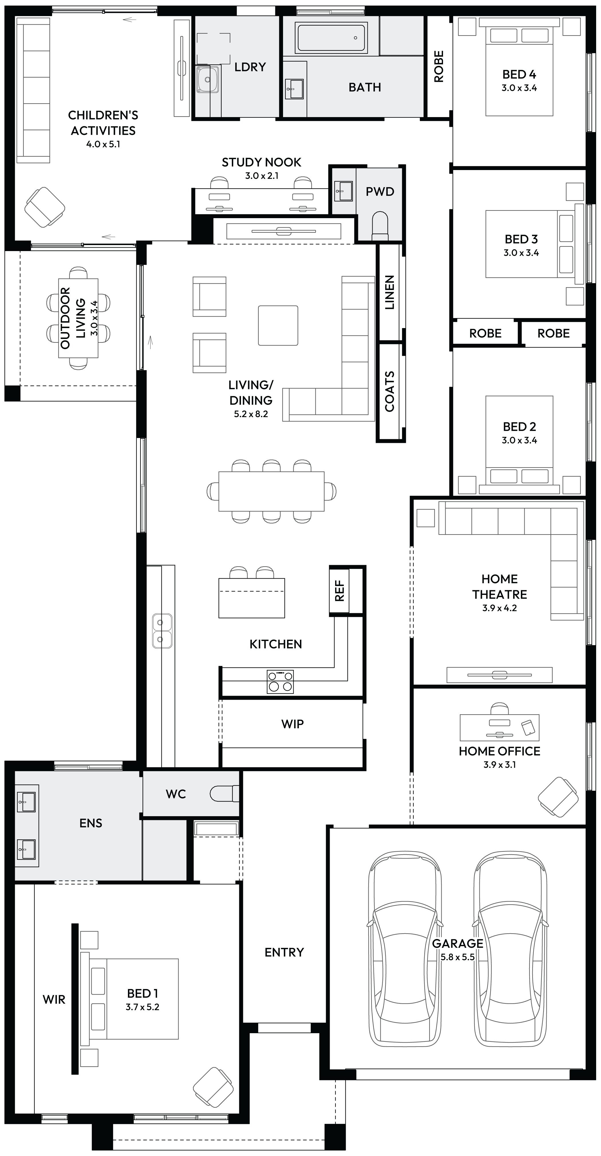 Carrington Promenade 34 Single Storey House Floor Plan