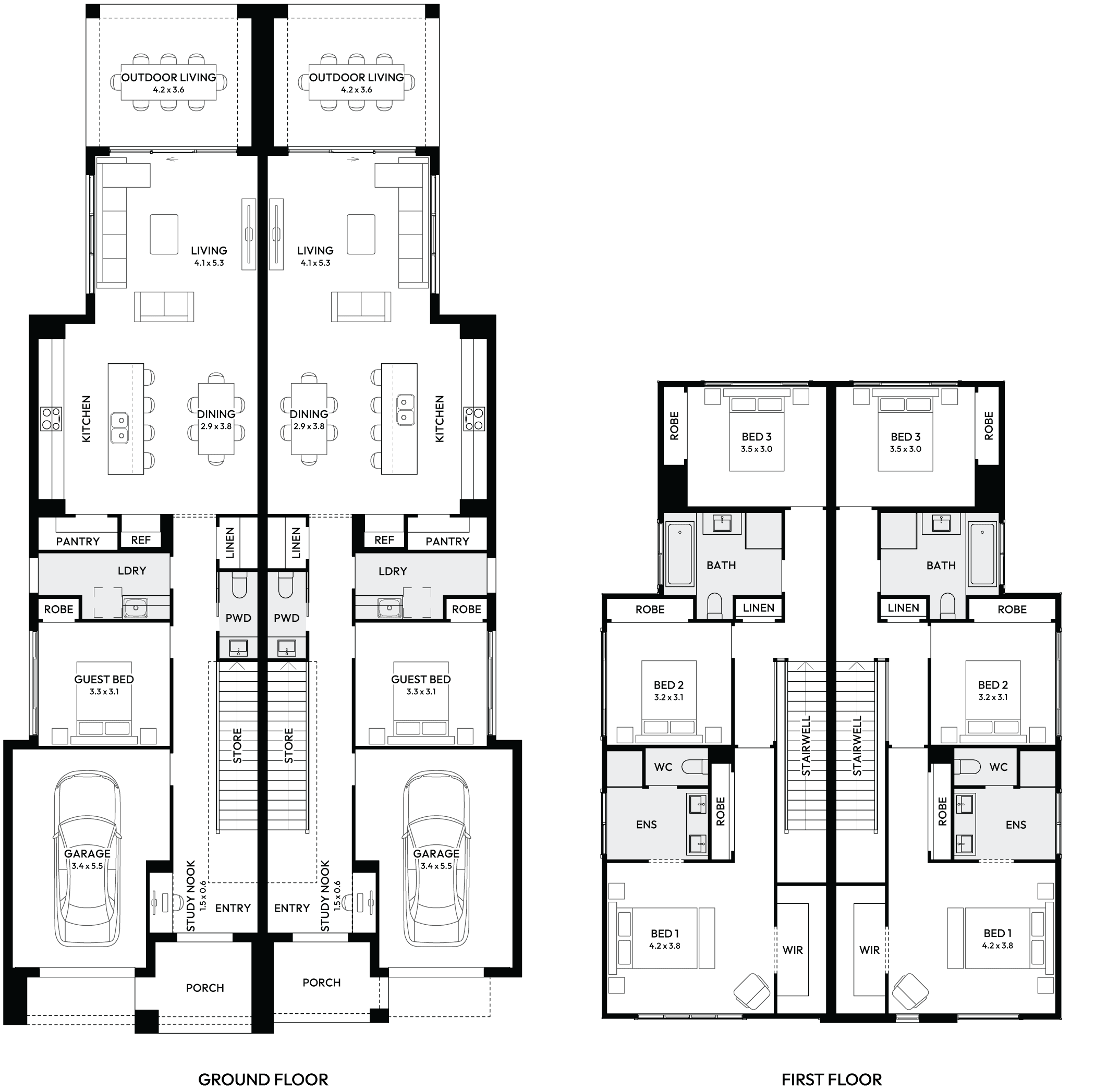 Dallas Duplex House Floor Plan