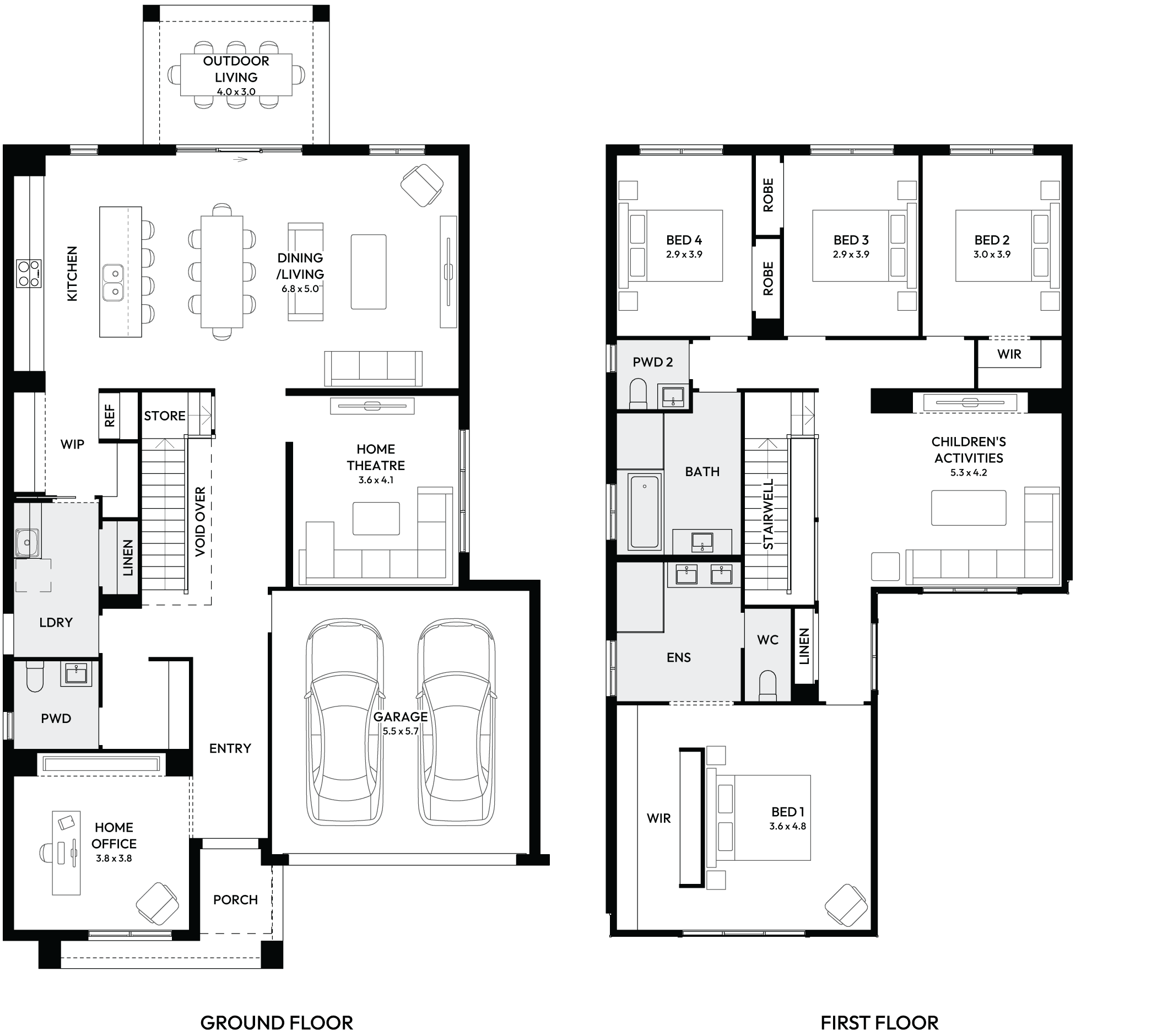 Charisma 37 Double Storey House Floor Plan